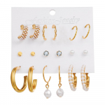 Fashion Punk C-r&otilde;ngas Lihtne temperamendikomplekt Naiste k&otilde;rvar&otilde;ngad 9-osaline ehtekomplekt