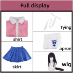 Anime M&auml;ng Danganronpa Mikan Tsumiki Cosplay Naiste Kleit Neiuvorm T&auml;iskomplekt Halloweeni Karnevali Kost&uuml;&uuml;mid S-(Costume+Wig)