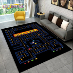Pacman Retro Classics m&auml;ngum&auml;nguvaip, vaibavaip kodu elutoa jaoks, laste magamistoa diivan, uksematt, libisemiskindel p&otilde;randamatt 100cm x 150cm