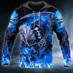 Kevad-s&uuml;gis meeste r&otilde;ivad Viking Hoodies Pusa 3D Prindiga Skull Angel Streetwear Vintage pikkade varrukatega meeste pullover jakid XL