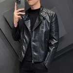 Uus vabaaja mootorratta tuulejope t&otilde;mblukuga krae kunstnahast jakk Meeste &otilde;huke k&otilde;rge kvaliteediga mood meeste mantel t&auml;navar&otilde;ivad M