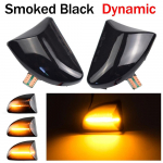 2tk Suitsuklaas Merevaigukollane LED d&uuml;naamiline k&uuml;lgmine Suunatuled Smart Fortwo 451 MK1 & MKII 2007-2015 jaoks Dynamic Smoked Black