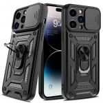 Luksuslik p&otilde;rutuskindel Slide Armor Ring telefoni&uuml;mbris iPhone'i 15 14 13 12 11 Pro Max X XR XS Max 7 8 15 Plus objektiivikaitse aluse hoidiku jaoks k&otilde;va arvuti tagakaas For iPhone 8 Plus must