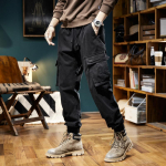 Kombinesoonid Cargo p&uuml;ksid Meeste kevad-s&uuml;gis vabaaja mitme taskuga p&uuml;ksid t&auml;navar&otilde;ivad &otilde;ues kulumiskindlad m&auml;gironimisp&uuml;ksid 28 must