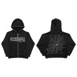 Big Spider Web Rhinestones Butterfly Y2K Full Face T&otilde;mblukuga kapuutsid ja kampsunid Suurem&otilde;&otilde;tmelised gooti stiilis meeste naiste t&auml;navar&otilde;ivaste mantlid L