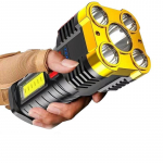 5 LED-taskulamp COB-k&uuml;ljetuledega, USB-taaslaetav taskulamp, 4 režiimiga taskulamp kaasaskantav t&ouml;&ouml;tuli &otilde;ues telkimisel kalastamiseks kuld