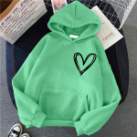 S&uuml;dameprinteriga naiste dressipluus Pehme vabaaja vaba vintage naiste kapuutsidega talvesoojad fliisist tudengitopid S roheline