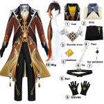 Genshin Impact Liyue Morax Zhong Li Cosplay kost&uuml;&uuml;m Liyue Morax slim vormiriided Anime varustus Halloweeni pidu L