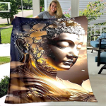 Buddha Sakyamuni Buddhism Faith Religion Pehme pl&uuml;&uuml;sist tekk, flanelltekk elutuppa magamistuppa voodi diivan, palve 75x100cm (30x40inch)