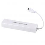 3-pordiline Micro USB 2.0 jaotur kuni RJ45 v&otilde;rgu Etherneti adapter Android-tahvelarvutite jaoks valge