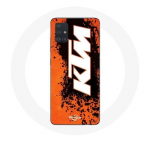 Valge oranži taustaga &uuml;mbris Samsung Galaxy A51 5G KTM logo jaoks