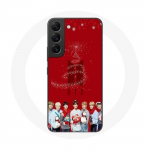 &Uuml;mbris Samsung Galaxy S21 FE BTS Bangtan Boysi punase taustaga j&otilde;ulukingiks 2023