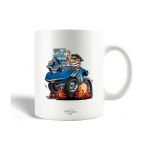 Mug en C&eacute;ramique Caricature de voiture de sport classique pilote dr&ocirc;le