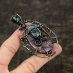 Dragon Blood Gemstone Handmade Copper Wire Wrap Gift Jewelry Pendant 3.31 y6p14