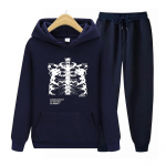 Naiste pikkade varrukatega kapuutsikomplekt tasku pikkade varrukatega t&auml;navar&otilde;ivad Blsack Tops Skeleton Print Grunge gooti &uuml;lisuur kapuuts S