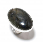 Natural Labradorite Gemstone Handmade 925 Sterling Silver Ring Size 9 m7v47