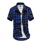 Punane ja must ruuduline s&auml;rk Meeste s&auml;rgid Suvemood Chemise Homme Meeste ruudulised s&auml;rgid L&uuml;hikeste varrukatega s&auml;rk Meeste pluus XXL tumesinine v&auml;rv