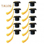 10 tk Bakalaureusek&uuml;bar Ornament Doctor Master L&otilde;petamishooaja kooki kimp kaunistamiseks tutiga Kerge peosoodumuste minim&uuml;ts Decor kollane