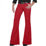 Meeste retro-disco laienevad p&uuml;ksid, lahtised venivad vintage-p&uuml;ksid, sobivad laienevad mugavad retro-stretch-Twill-meeste p&uuml;ksid L punane
