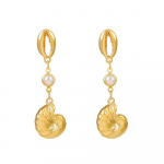 Naiste merekarbik&otilde;rvar&otilde;ngad - Kuldne/h&otilde;bedane metallik boho p&auml;rl rippuv ehtekomplekt, suvine ranna mereteemaline rippuv k&otilde;rvar&otilde;ngaste komplekt koos karbikujulise ripatsiga kuld