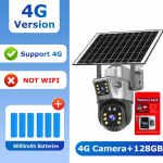 AIOOK V380 PRO 4G p&auml;ikesekaamera HD 8MP kahe objektiiviga v&auml;listingimustes veekindel IP CCTV inimtuvastusega PTZ kahesuunaline sisetelefoni &ouml;&ouml;n&auml;gemiskaamera 4G Camera+128GB