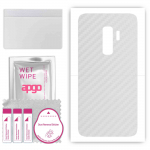 apgo Protective Skin Sticker for the back compatible with Samsung Galaxy S9 Plus, Wrap Film, Foil, Vinyl - Pattern Transparent Carbon