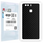 apgo Protective Skin Sticker for the back compatible with Huawei P9, Wrap Film, Foil, Vinyl - Pattern Carbon Black