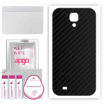 apgo Protective Skin Sticker for the back compatible with Samsung Galaxy S4 mini i9190, Wrap Film, Foil, Vinyl - Pattern Carbon Black