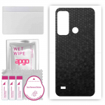 apgo Protective Skin Sticker for the back compatible with ZTE Blade A53, Wrap Film, Foil, Vinyl - Pattern Black Honeycomb