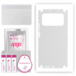 apgo Protective Skin Sticker for the back+sides compatible with Xiaomi Poco M3, Full Wrap Film, Foil, Vinyl - Pattern Transparent Carbon
