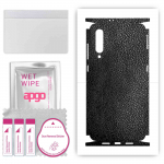 apgo Protective Skin Sticker for the back+sides compatible with Xiaomi Mi 9, Full Wrap Film, Foil, Vinyl - Pattern Black Leather