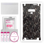 apgo Protective Skin Sticker for the back+sides compatible with Samsung Galaxy Note 9, Full Wrap Film, Foil, Vinyl - Pattern Carbon Black Pixel