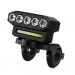 LED-rattavalgusti koos sarvega USB-laetava jalgratta esitulega veekindel, 6 valgusrežiimi toega 5LED & 12SMD must
