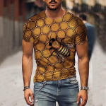 Meeste T-s&auml;rk 3D Prindiga T-s&auml;rk Funny Bee Summer l&uuml;hikeste varrukatega T-s&auml;rk Meeste vabaaja Unisex Oversize T-s&auml;rk Harajuku O-kaelusega topid XS