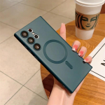 Magsafe'i juhtmeta laadimis&uuml;mbrisele Samsung S24 S23 S22 S21 S20 S20FE S23FE Note 20 Ultra Plus TPU pehme magnetilise tagakaane jaoks For Galaxy S24 Ultra punane