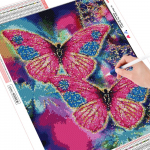5D DIY teemantmaaling liblikast kristallist joonistus kingitus t&auml;isteemantmosaiigist ristpistes 20*30 cm