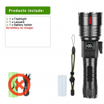 Multifunktsionaalne taskulamp v&otilde;imas 160 W LED-taskulamp enesekaitsevalgusti laetav lamp veekindel latern suumitav v&auml;lklamp A-Flashlight