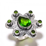 Natural Peridot Gemstone Handmade 925 Sterling Silver Gift Ring Size 7 w7t97