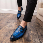 Meeste Mokassiinid Nahkkingad Street Style Retro &Auml;ri Pulmakleit Ballikleit Bleiserid Smoking Peokingad Pluss Suurus EU:38 sinine