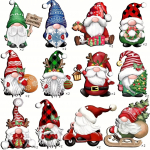 24tk J&otilde;uluvana puidust rippuvad kaunistused Gnome Christmas Rippuvad j&otilde;ulukaunistused (koos k&ouml;iega) 24pcs