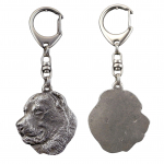 Central Asia Shepherd Dog, Central Asian Shepherd Dog - Silver-plated key ring with dog, handbag decoration, backpack pendant by Art-Dog brand