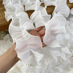 2 meetrit/partii Valge 9cm lai Pressitud Plisseeritud volangidega pitskaunistused riidekangas Kleit /Pulmadekoratiivsed pitsitarvikud valge