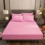 2025 uus voodikate flanellist voodipesu elastne lina pehme madratsikaitse (Padjap&uuml;&uuml;r vaja tellida) Bed sheet (90x200x25cm) roosa
