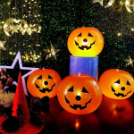 5 tk Halloweeni k&otilde;rvitsa laterna &otilde;hupallid t&auml;ispuhutavad LED-valguspallid pimedas helendavad laste m&auml;nguasjad Halloweeni peokaunistusega 5pcs/set