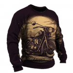 Vintage Men's T-shirt Motorcycle Pattern Long Sleeve T-shirts 3D Printed Clothes Graphic Street Oversized Men Clothing S