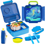 Bento l&otilde;unakarp lekkekindel, l&otilde;unakarbi komplekt isoleeritud toidupurgiga, 2 sektsiooni, s&ouml;&ouml;giriistad lastele, teismelistele, v&auml;ikelastele, BPA-vaba, n&otilde;udepesumasinas pestav One Size sinine