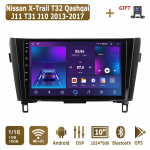 Android Carplay Autoraadio Nissan X-Trail T32 Qashqai J11 T31 2013-2017 jaoks Multimeediapleier Peaseade Stereo GPS-navigatsioon BT WIFI 4+64GB 1+16GB