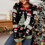 Naiste moekas punane j&otilde;uluvana pikkade varrukatega kampsun L must