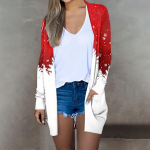 Naiste mood vabaaja j&otilde;ulutr&uuml;kis keskmise pikkusega kardigan-jakkmantel M valge