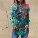 Naiste T-s&auml;rgid S&uuml;gises vabaaja pikkade varrukatega s&auml;rgid &Uuml;hev&auml;rviline dressipluus, k&otilde;rge kaelusega s&auml;rk L sinine